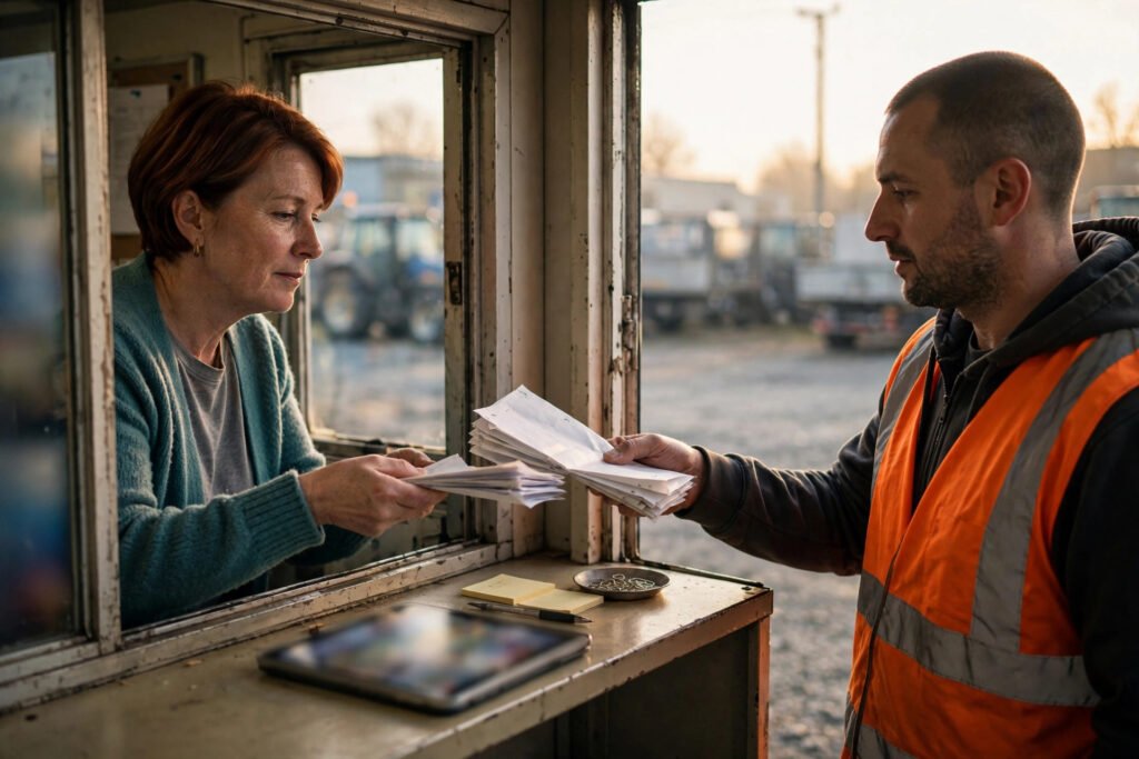 Small fleet dispatcher managing loads on a dispatch board